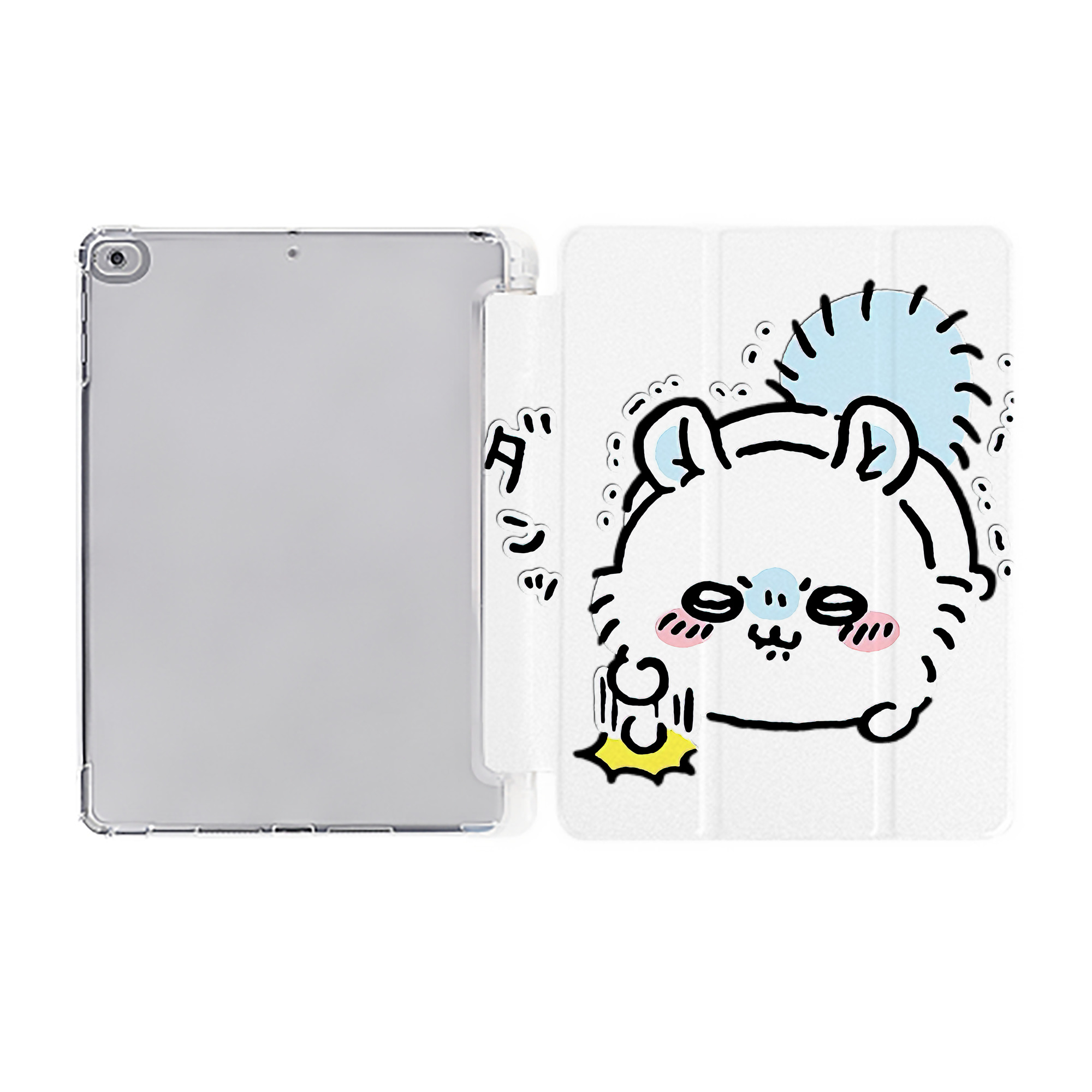 （画像用） ちいかわ モモンガ Chii-kawa Momonga IPad ケース ペン収納付き 三つ折りスタンド PUレザー×シリコン 対応機種9.5/10.5/10.9インチ